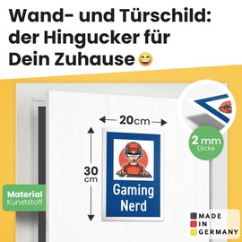 DankeDir! Gaming Nerd Sign 30 x 20 cm Gamer Boys Teenager Teenagers Birthday Gift Decoration Student Party Door Sign Room Party Decoration Gift Idea Gamer