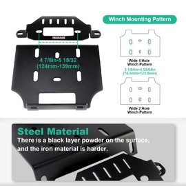 REARACE Winch Mounting Plate Kit Fit for Polaris General 1000 2016-2019, RZR 1000 900 2014-2019, RZR XP Turbo 2016-2018