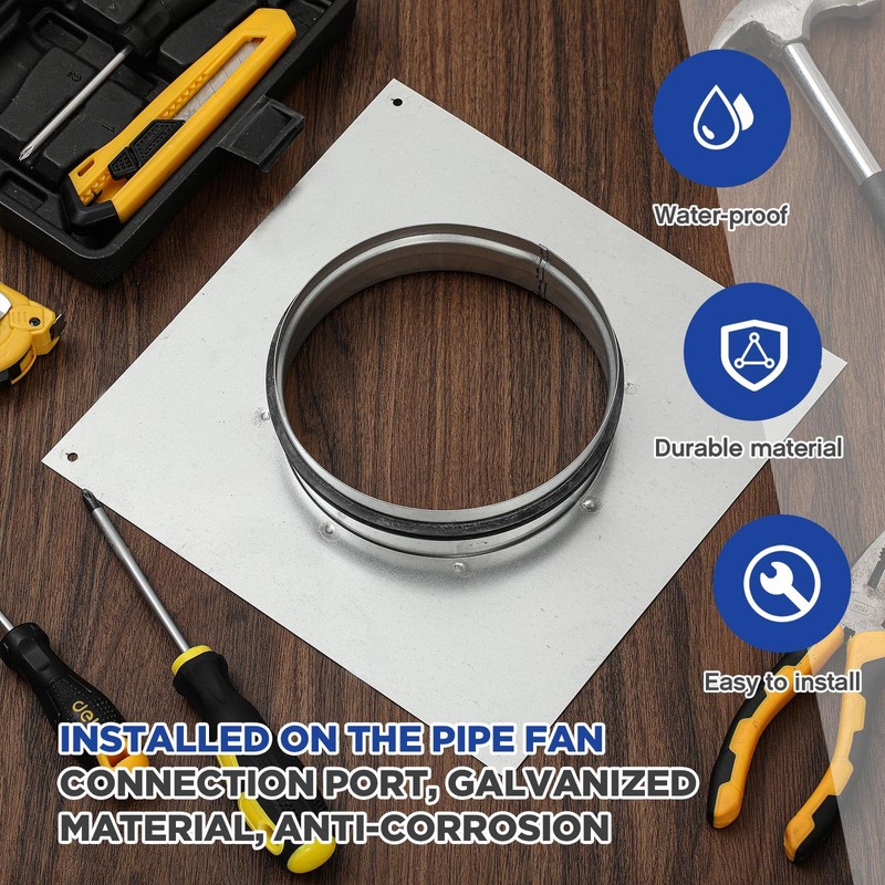 Zonon 6 Inch Duct Connector Flange Galvanized Steel Dryer Vent