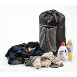 HOPEVILLE Großer Wäscherucksack mit 73 Litern Volumen, Wasserdichter Wäschesack mit verstellbaren Schultergurten – Idealer Begleiter für Reisen, Studenten und Mietwohnungen