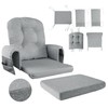 HOMBYS Glider Rocker Replacement Cushions with Storage Side Pocket,Linen-Like Fabric,