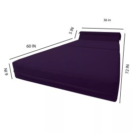 Danfuton Purple Sleeper Chair Folding Beds, Sleepover Convertible Mattress 6 x 36 x 70