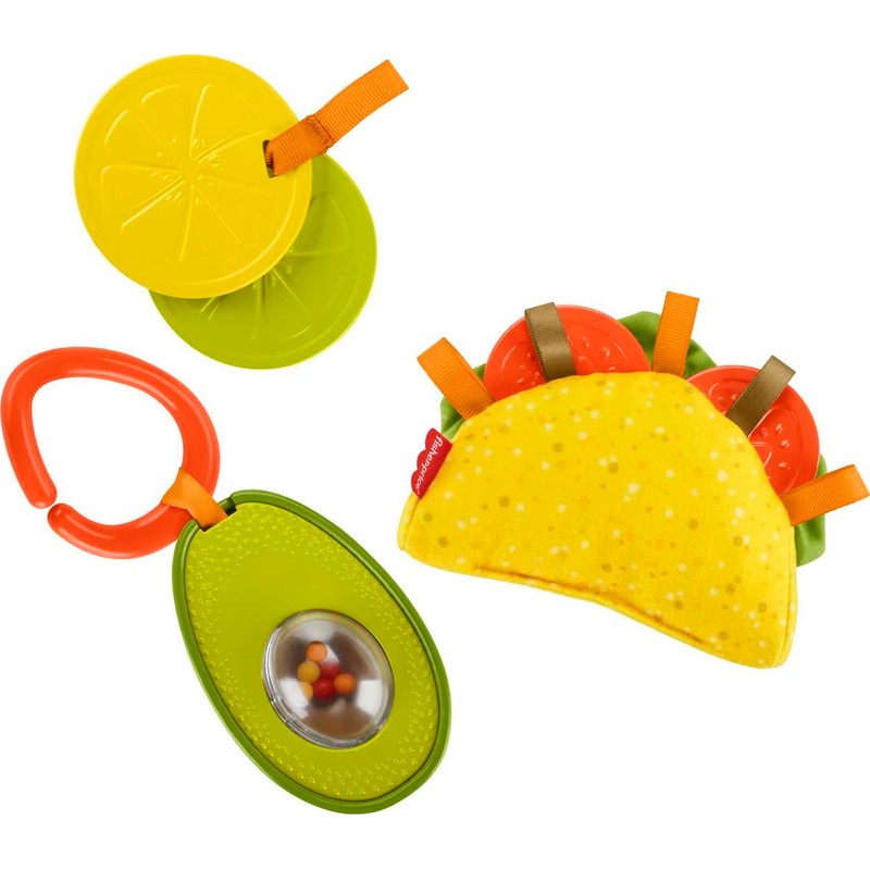 Fisher-Price Baby Toys Taco Tuesday Set, 3 Pretend Food Rattle