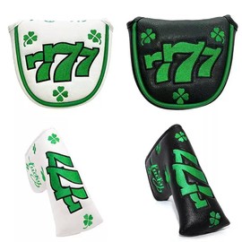 Golf Headcover Putter Cover Pin Fit Scotty Cameron Odyssey Magnetic Closure Clover 777 Lucky Lucky (Black Semicircle)