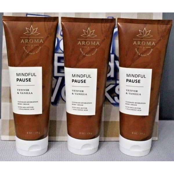 3 Aromatherapy Aroma Mindful Pause Vetiver & Vanilla bath body