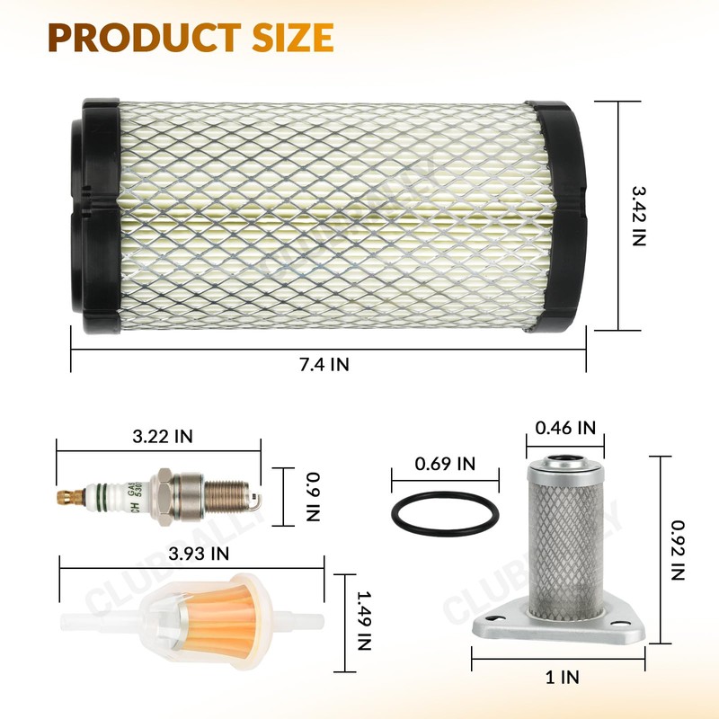 CLUBRALLY Golf Cart Tune Up Kit with Oil Filter Spark
