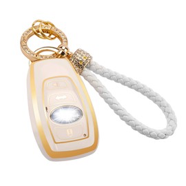 Jimtyee for Subaru Key Fob Cover Case with Bling Keychain Soft TPU Remote Smart Keys Case Shell Protector Compatible with Subaru BRZ Forester CrossTrek Ascent Outback Impreza Legacy WRX(Black)