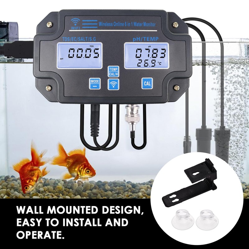 6 in 1 Smart Water Quality Tester, WiFi pH Meter
