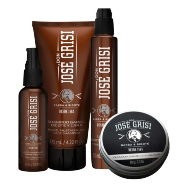 Kit Barba Y Bigote Aceite, Shampoo, Loción Y Cera José