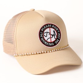 Please Don't Pet Me I'm Working Patch 3 Inches Funny Dog, Cute Animal, Pets Humor Iron On/Sew On Embroidery Fabric Applique Patches for Trucker Hats Clothes Backpack DIY Accessories Friends Mom Gifts