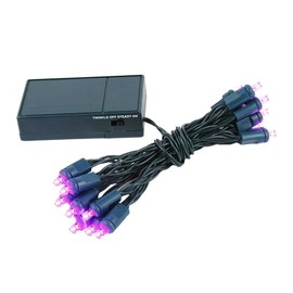 Novelty Lights Battery Operated LED Mini Lights 8 Feet, 20 Count Pink Fairy Lights on Green Wire, On/Off & Flashing Modes, Indoor/Outdoor Use, 3X AA Required