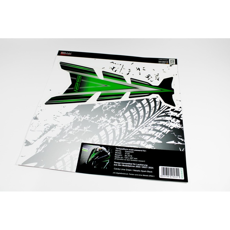 Tankpad Tank Sticker Green Tank Protector Compatible with Kawasaki Z125