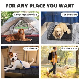 BDEUS 43x25In Large Size Outdoor Dog Bed, Waterproof & Portable Camping Travel Pet Mat, Easy to Clean, Washable Odor Resistant Pet Cooling Pad (Black)