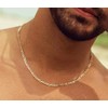 IMPRESSIVE 14K Gold Plated Figaro Link Chain 20 Inch Necklace