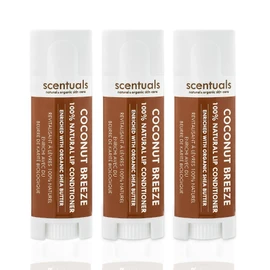 Lip Balm Coconut Set of 3, Made with Shea Butter, Cocoa Butter, Castor, Avocado & Jojoba oil, Beeswax, Moisturizing Lip Care, Cruelty Free Hydration, 100% Natural Care (3 Pack)
