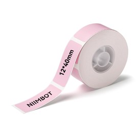 NIIMBOT Label Maker Tape for D11/D110/D101 Label Maker, 12 x 40 mm (0.47'' x 1.57'')-160 Tapes/Roll, Thermal Label Tape for Home Office Labeling Tape Replacement, Pink