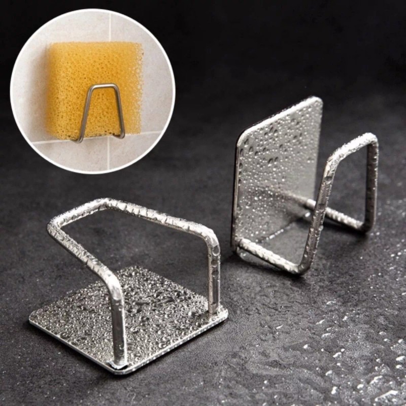 Veraly Set 2 Soportes Porta Esponja Lavabo Cocina Fregadero Acero