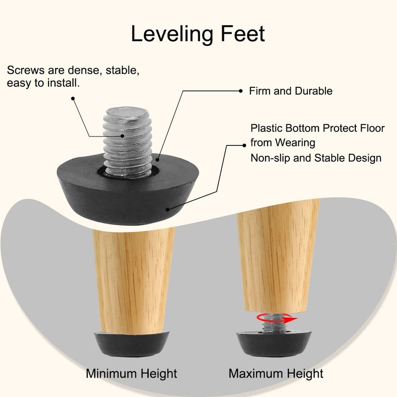 sourcingmap M8 x 10 x 22mm Furniture Glide Leveling Feet
