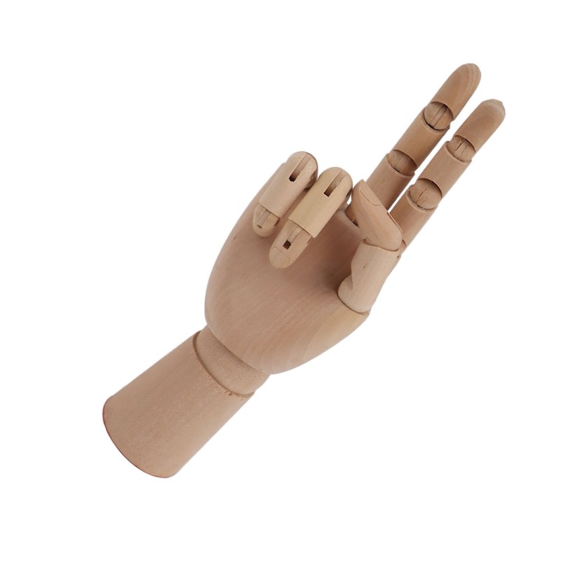 Flexible Wooden Hand Model Moveable Wooden Artists Manikin Hand Figure