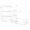 BENECREAT 4 Packs Rectangle Plastic Container Box, 16.3x6.6x4.6cm Clear Storage