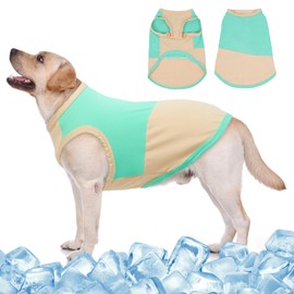 MIGOHI Comfortable Dog Tee Shirt for Large Dogs,3XL Dogs Summer T-Shirts,Lower Body Temperature Dog Sleeveless Vest for Large Male and Female,Tank Top Cooling Vests,Bluegreen,3XL