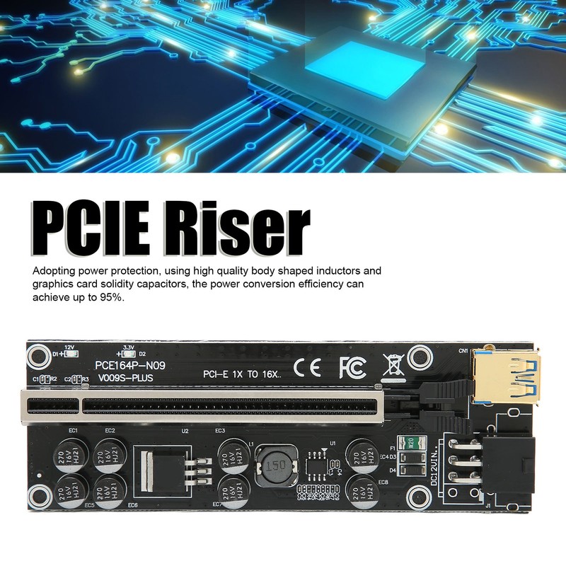 Riser Adapter Card 6P Interface Fixed Buckle Power Protection Fine