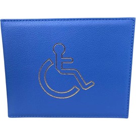 ORCHIDS Premium Blue PU Leather Disabled Parking Badge Holder for Cars (Blue)
