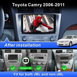 9 Inch Car Radio for Toyota Camry 2006 2007 2008 2009 2010 2011 (fit JBL,Android 12 GPS Navigation,5G WiFi Camry Car Radio with Wireless CarPlay/Android Auto, HD Backup Camera，AM/FM Radio