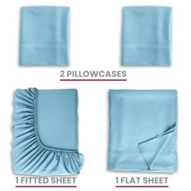 Lux Decor Blended Sheet Set | 4 Piece Set| 65% Polyester, 35% Viscose derived from Bamboo