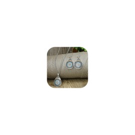 72ore Boho Necklace Earrings Silver Drop Rhinestone Tassel Pendant Vintage Fall Necklace Earrings for Women Jewelry Set Birthday Gifts Boho Shirt Outfits Accessories