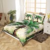 Feelyou Green Palm Tree Print Bedding Set King (No Comforter)
