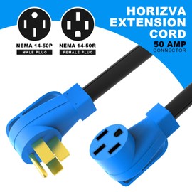 50 Amp Generator Cord, 15FT 50 Amp RV Extension Cord with NEMA 14-50P to 14-50R Connector, Heavy Duty 6/3+8/1 Gauge STW Wire, 4 Prong RV Power Cord for Camper & House, UL Listed (15FT)