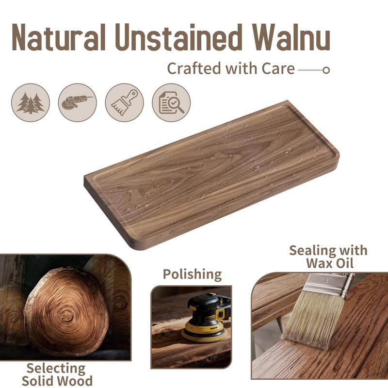 Danpoo Wall Mounted Paper Towel Holder with Natural Walnut Shelf,