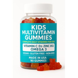 GMX NATURALS LLC Kids Multivitamin Gummies – Complete Daily Vitamins for Kids with Vitamin C, D3, Zinc, B12 & Omega 3 – Vegan, Gluten Free, Non-GMO – Great Taste – 60 Gummies – Made in USA