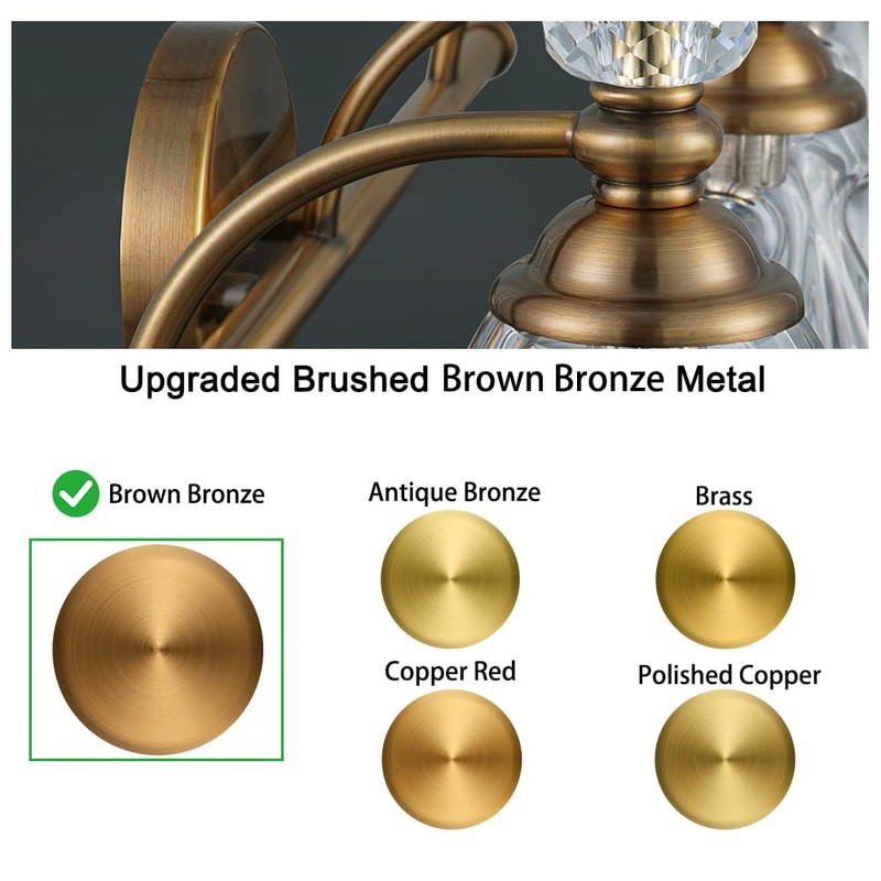 Ditoon Brass Vanity Light, Farmhouse Brushed Gold Bathroom Light Fixtures,