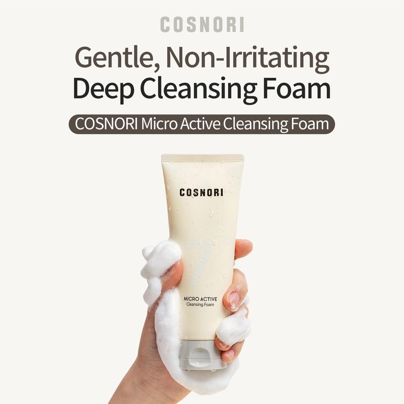 COSNORI Micro Active Cleansing Foam – Vegan, Non-irritating, Korean Facial