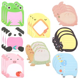 NEUTYPECHIC Pack of 24 Sticky Notes Sticky Notes Funny with 8 Animals to Choose From, 8 x 5.4 cm Sticky Notes Children, Notepad Children 20 Sheets per Book for Fridge Notes, Children, Students
