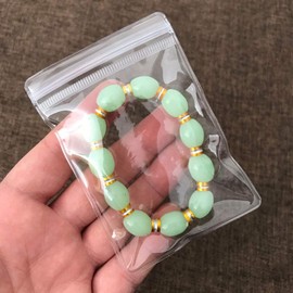 60 Pcs Jewelry Bags, PVC Packing, Vinyl, Tarnish Resistant, Clear, Mini Zippered Bags, Seal, Antioxidant, Zipper Included, 2.8 x 3.9 inches (7 x 10 cm), 60 Pieces