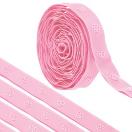MECCANIXITY 2 Yard Snap Button Tape for Sewing, Cotton Snap Button Trim Fastener Buckles Tape for Clothes Fabric DIY Craft, Light Pink