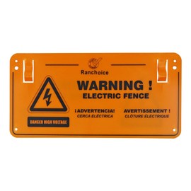 6-Pack Electric Fence Warning Sign, 9.4x4.7 inch Plastic Safe Sign, Caution Warning Sign for Electric Fence