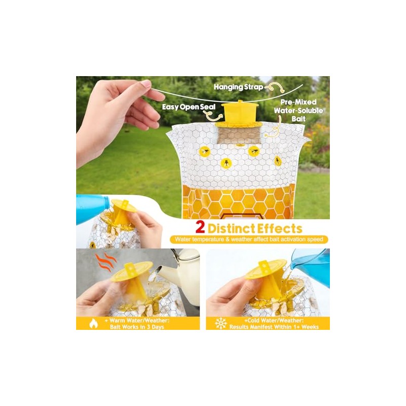 6 Pack Outdoor Fly Traps with Bait for Chicken Coops