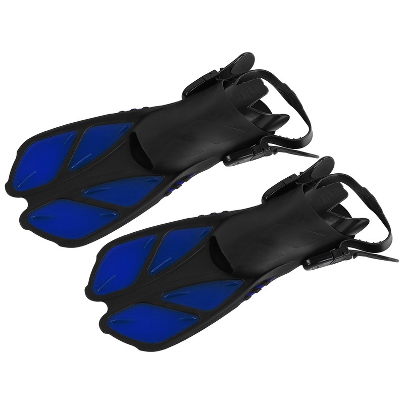 1 Pair Adjustable Swimming Fins TPR Open Heel Long Diving