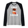 Funny Turkey Face Hat Trot Squad Tee Pilgrim Thanksgiving Raglan