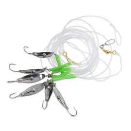 AQUANTIC Redfish System, 5.60m Length, 6 Metal Hooks 2/0, Deep Sea Fishing, Redfish Rig