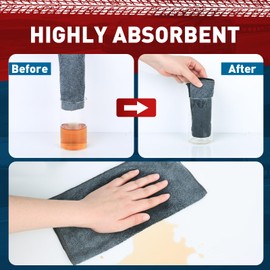 TEAWOO Microfiber Cleaning Cloths Bulk-15 Pack, Gray Microfiber Towels for Cars, Ultra Absorbent Microfiber Towel Weave Grime & Liquid for Streak-Free Mirror Shine - Car Washing Cloth, 12x12 inches