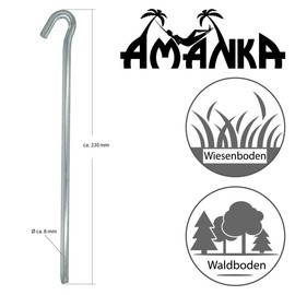AMANKA Indestructible 5 Triangular Tent Pegs XL Pegs 230 x 6 mm Ground Anchor Camping Tent Pegs Ground Anchor Robust Galvanised