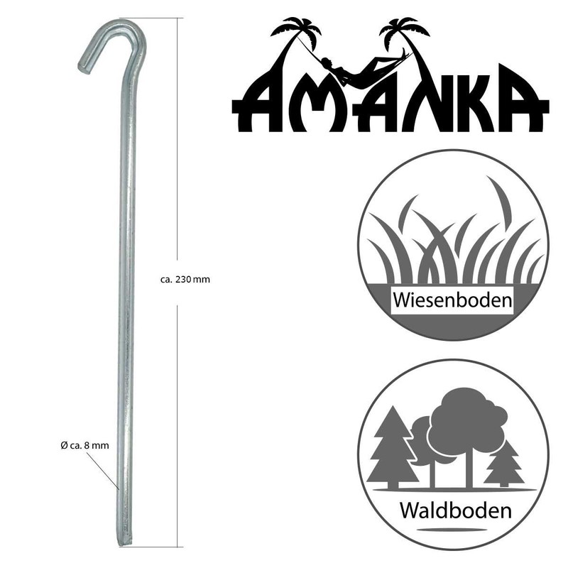AMANKA Indestructible 5 Triangular Tent Pegs XL Pegs 230 x