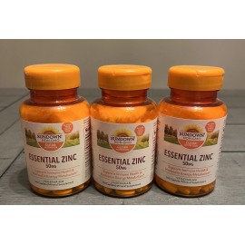 Sundown Naturals 3x Sundown Clean Nutrition Essential Zinc 50 mg Vegetarian 100 Caplets Ea New