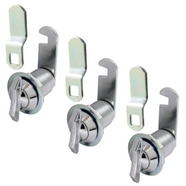 Bonsicoky 3 Pcs 5/8 Inch Thumb Operated Offset Cabinet Cam Lock, Keyless Compartment Lock Latch for Cabinet Mailbox Drawer RV Compartment Door, Suitable Maximum Door Thickness: 1" (25 mm)