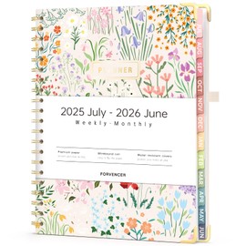 Forvencer Planner 2025-2026 for Women, Academic Year Monthly and Weekly Calendar Planner, July 2025 - Jun 2026, Hardcover Student Teacher Planners Agenda Book with Tabs, 8.5" x 11", Flower